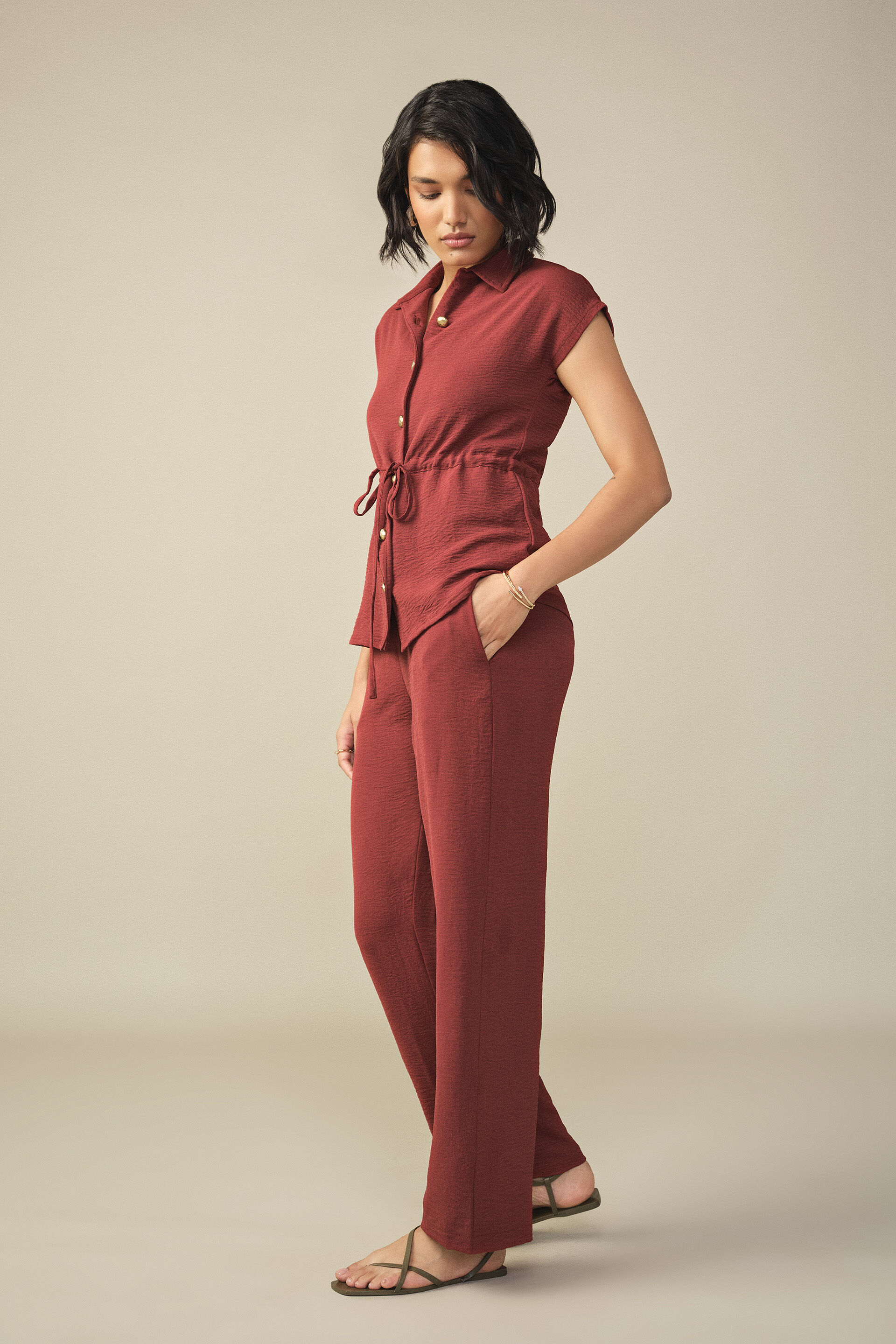 Tie-up Co-ord in Rust, Rust, image 4